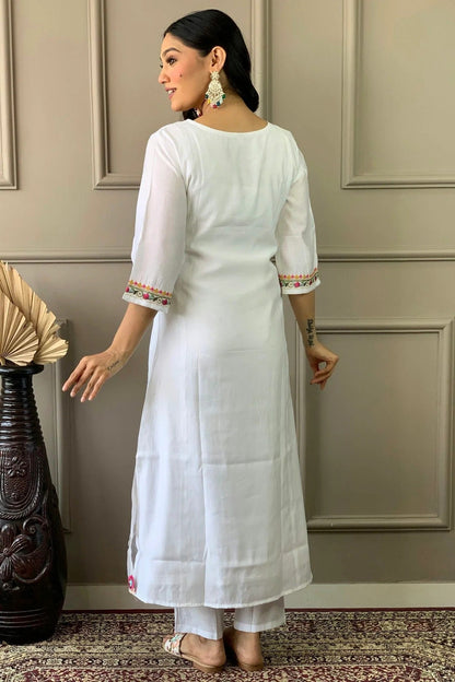 White Colour Chanderi Stitched Salwar Suit SS1112037 A