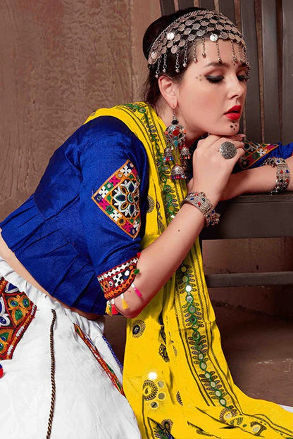 White Colour Cotton Navratri Lehenga Choli LC1240083 A