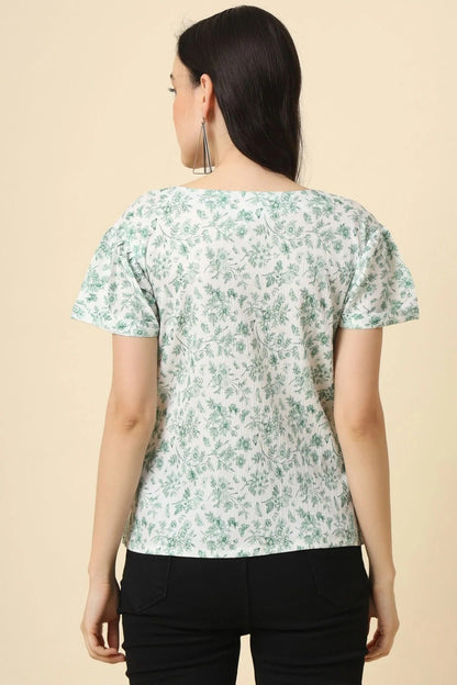 White Colour Crepe Readymade Top TP1110837 A