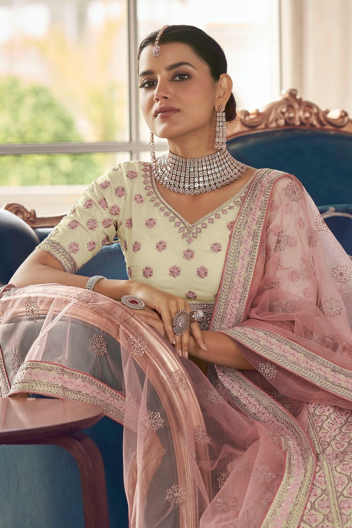 White Colour Embroidery Art Silk Lehenga Choli LD1080788 A