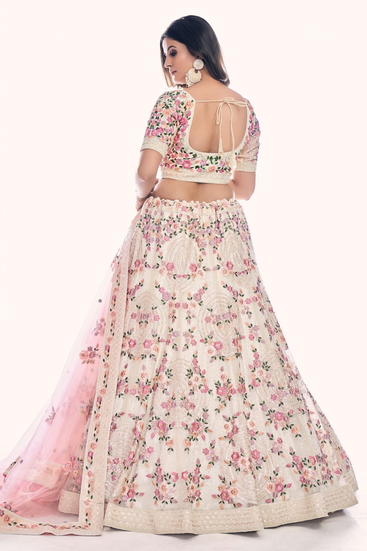White Colour Embroidery Soft Net Lehenga Choli LD1080751 A
