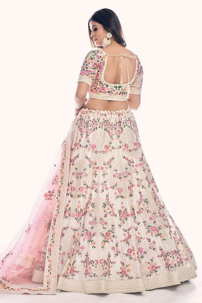 White Colour Embroidery Soft Net Lehenga Choli LD1080751 A