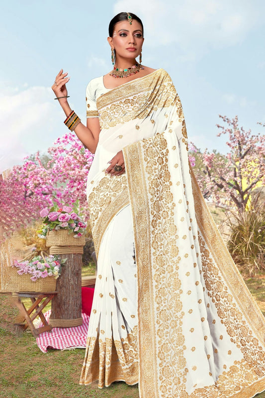 White Colour Georgette Designer Saree LC1121489