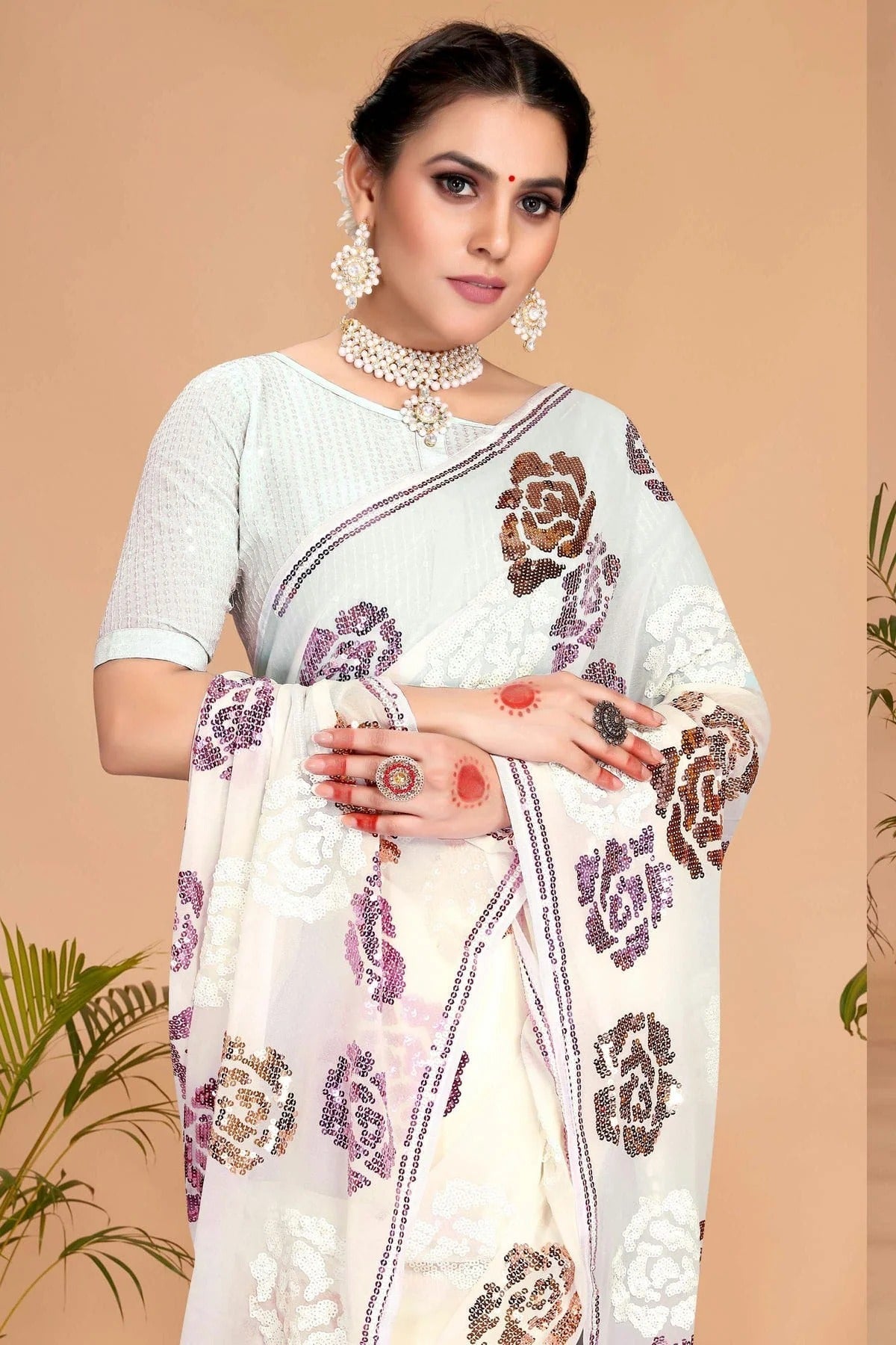 White Colour Georgette Designer Saree SD1091116 A