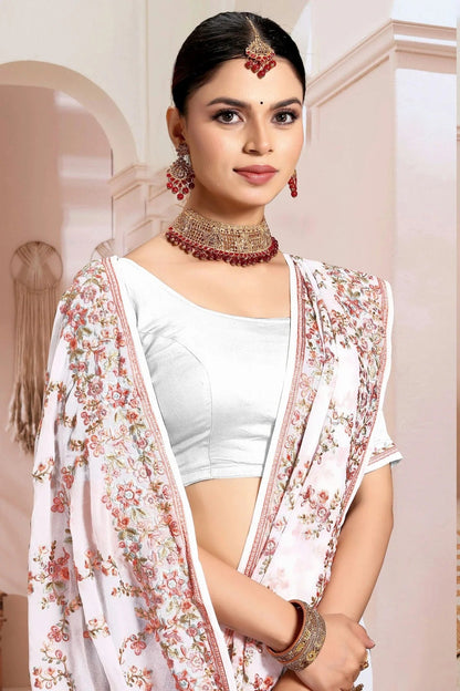 White Colour Georgette Designer Saree SD1091180 A
