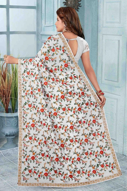 White Colour Georgette Designer Saree SD1120510 A