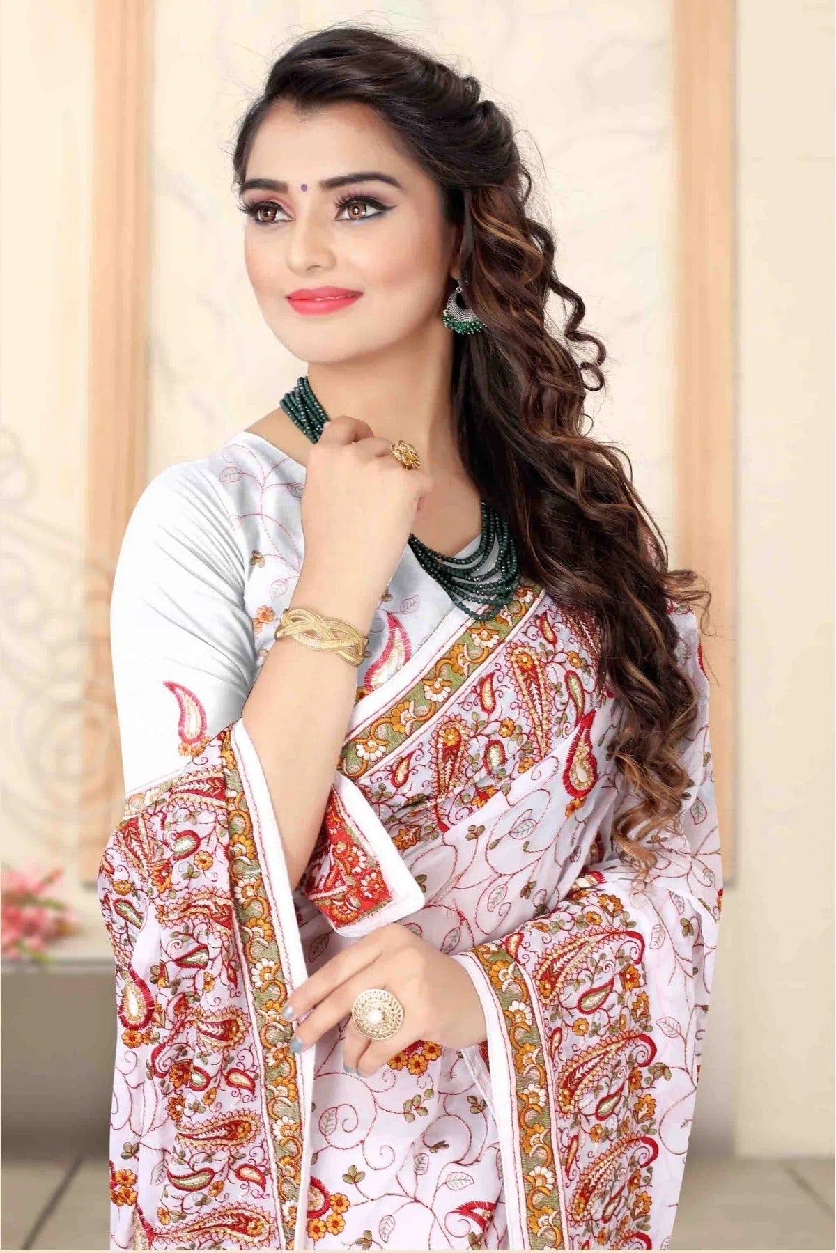 White Colour Georgette Designer Saree SD1120726 A
