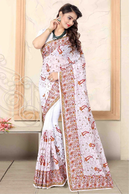 White Colour Georgette Designer Saree SD1120726