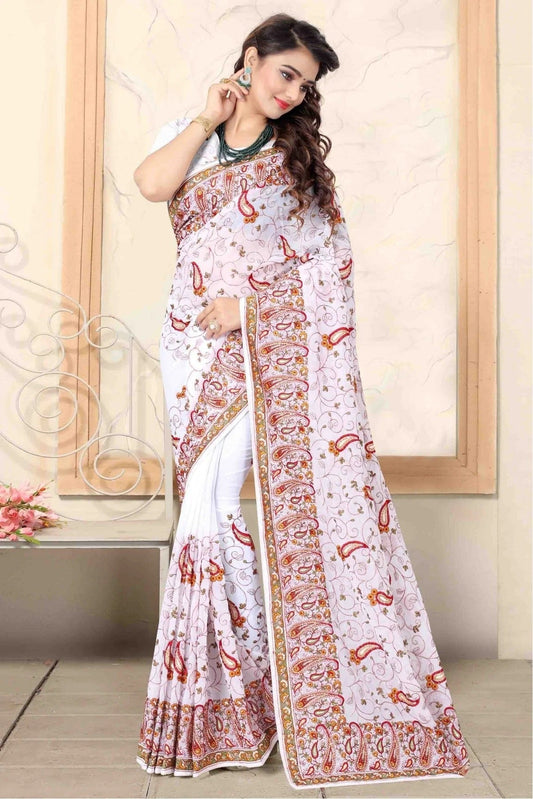 White Colour Georgette Designer Saree SD1120726
