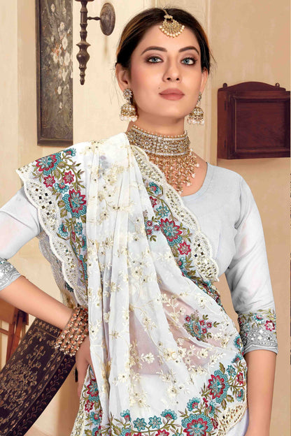White Colour Georgette Designer Saree SD1121148 A