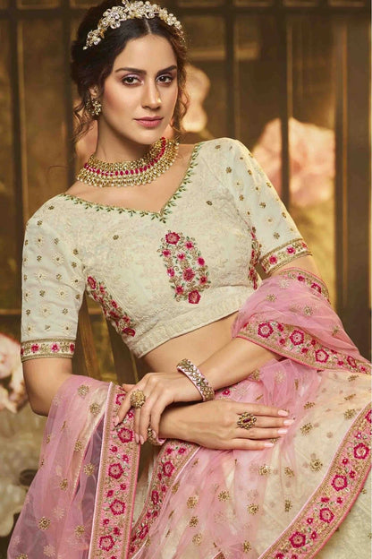 White Colour Georgette Embroidery Lehenga Choli LC1080219 B