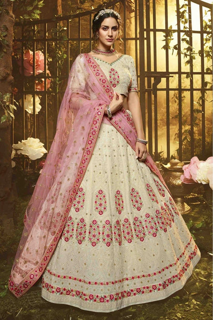 White Colour Georgette Embroidery Lehenga Choli LC1080219