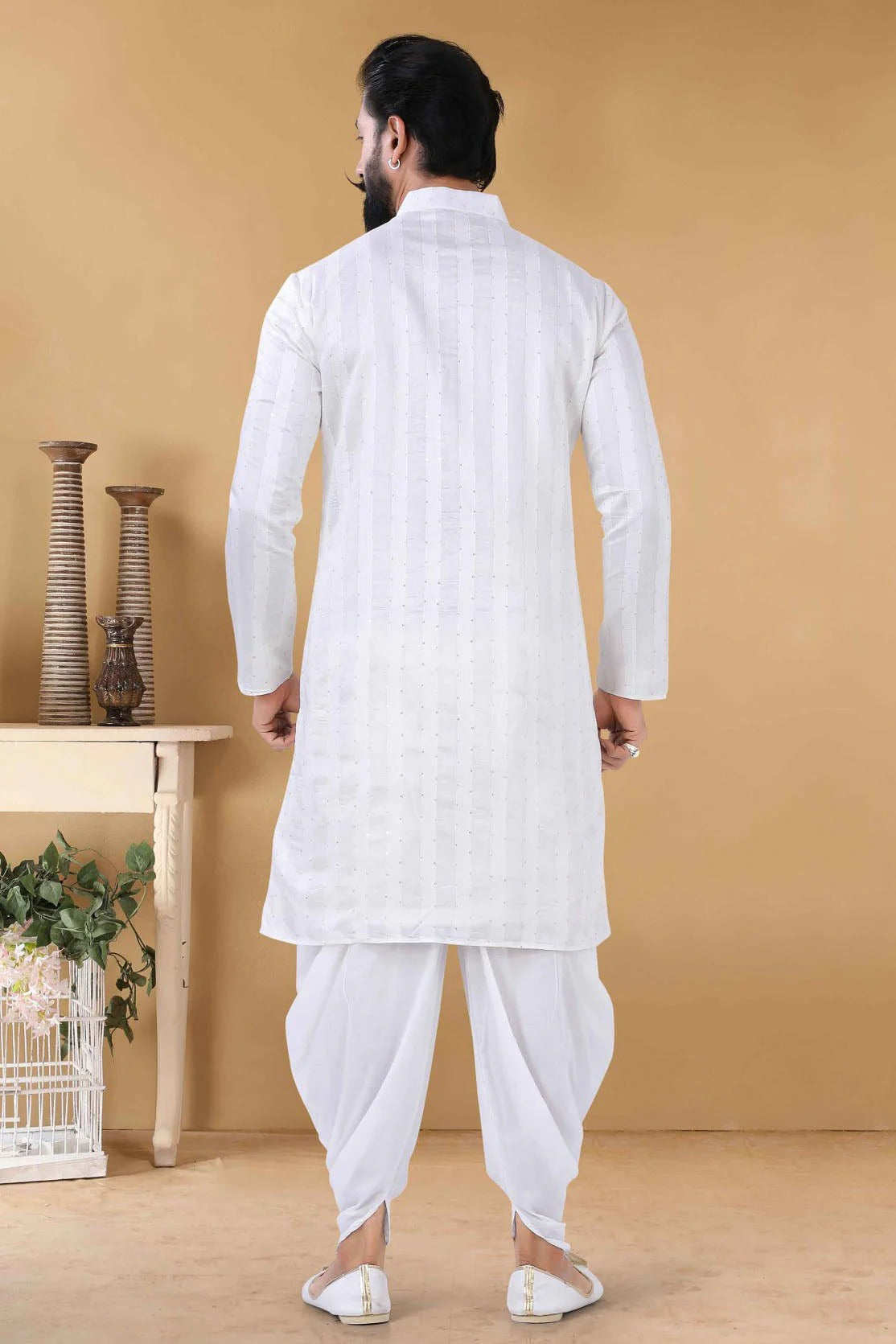White Colour Georgette Kurta Pajama KP1130105 A
