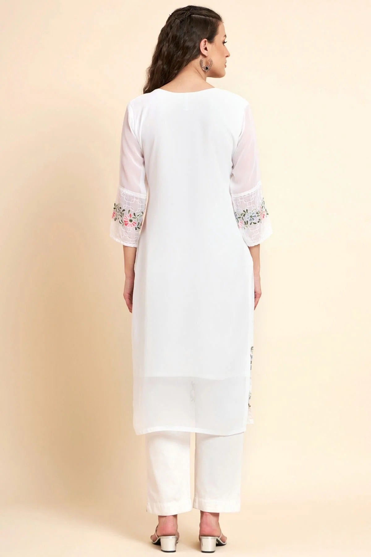 White Colour Georgette Kurti KR1111063 A