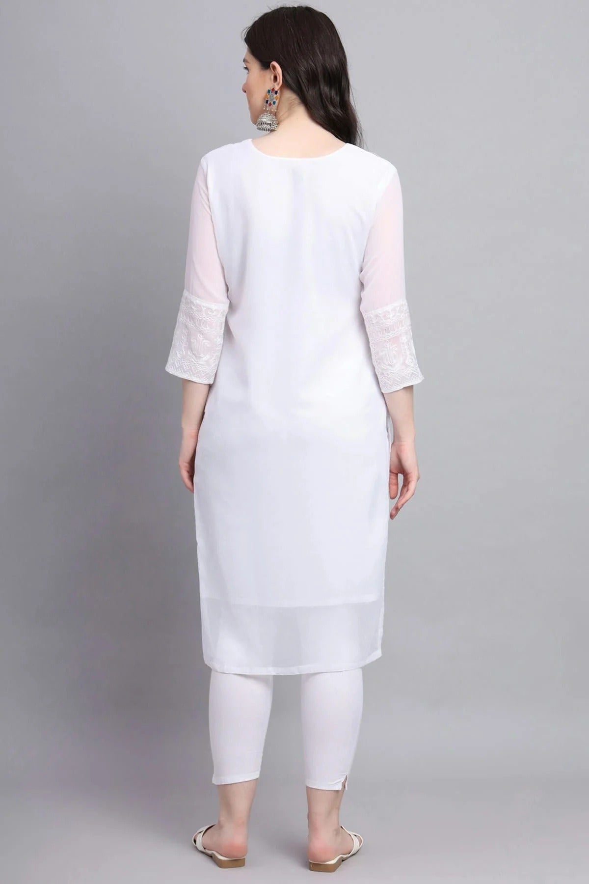 White Colour Georgette Kurti KR1111161 A