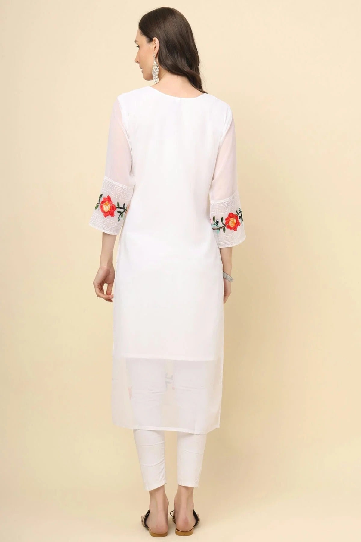 White Colour Georgette Kurti KR1111207 A