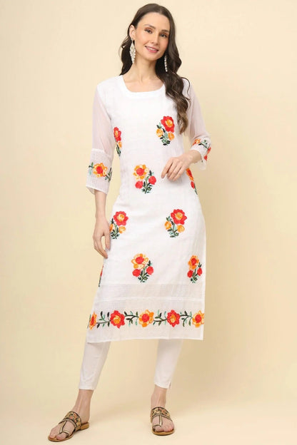White Colour Georgette Kurti KR1111207