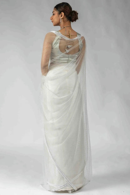 White Colour Net Ready To Wear Saree SD1122054 A