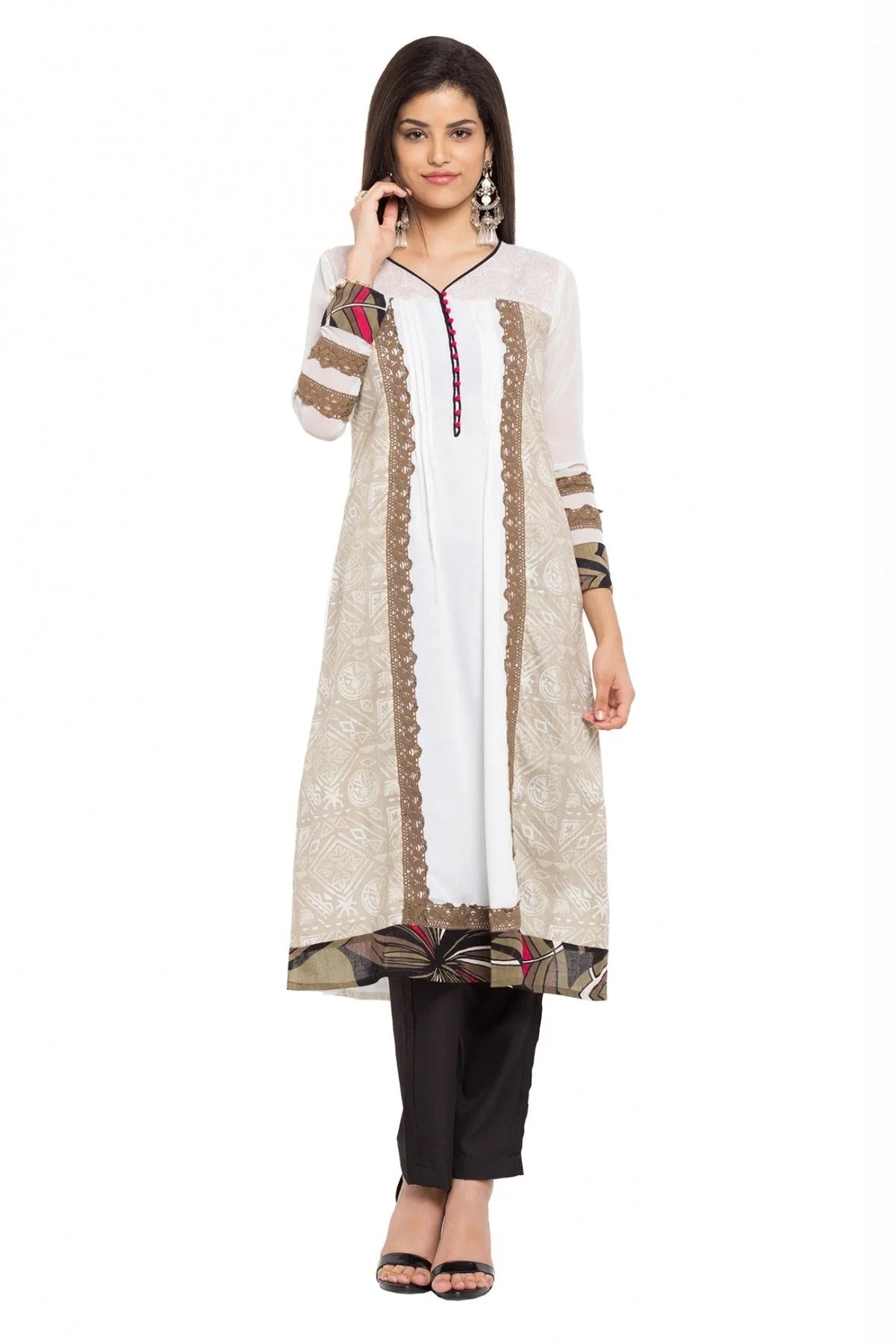 White Colour Plus Size Cotton Kurti KR1070405