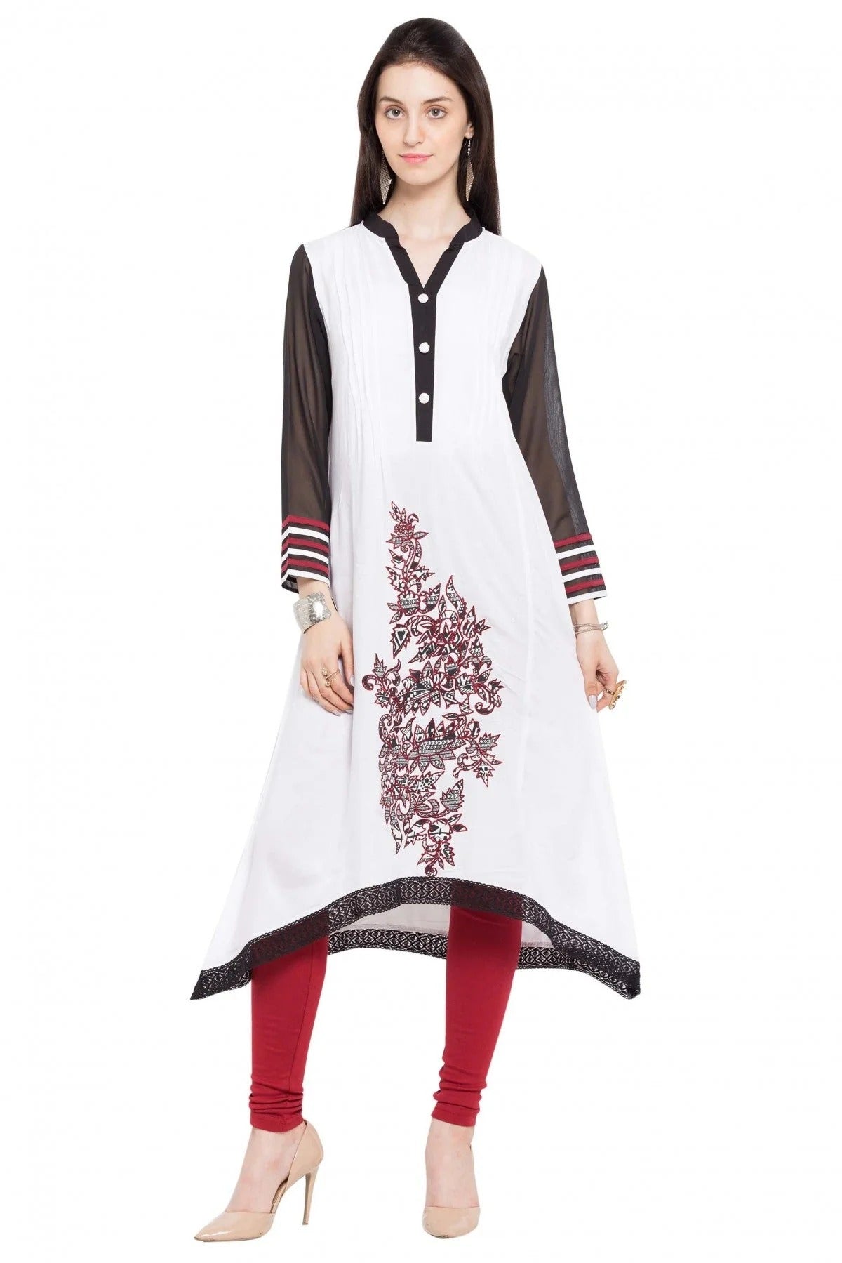 White Colour Plus Size Cotton Kurti KR1070422