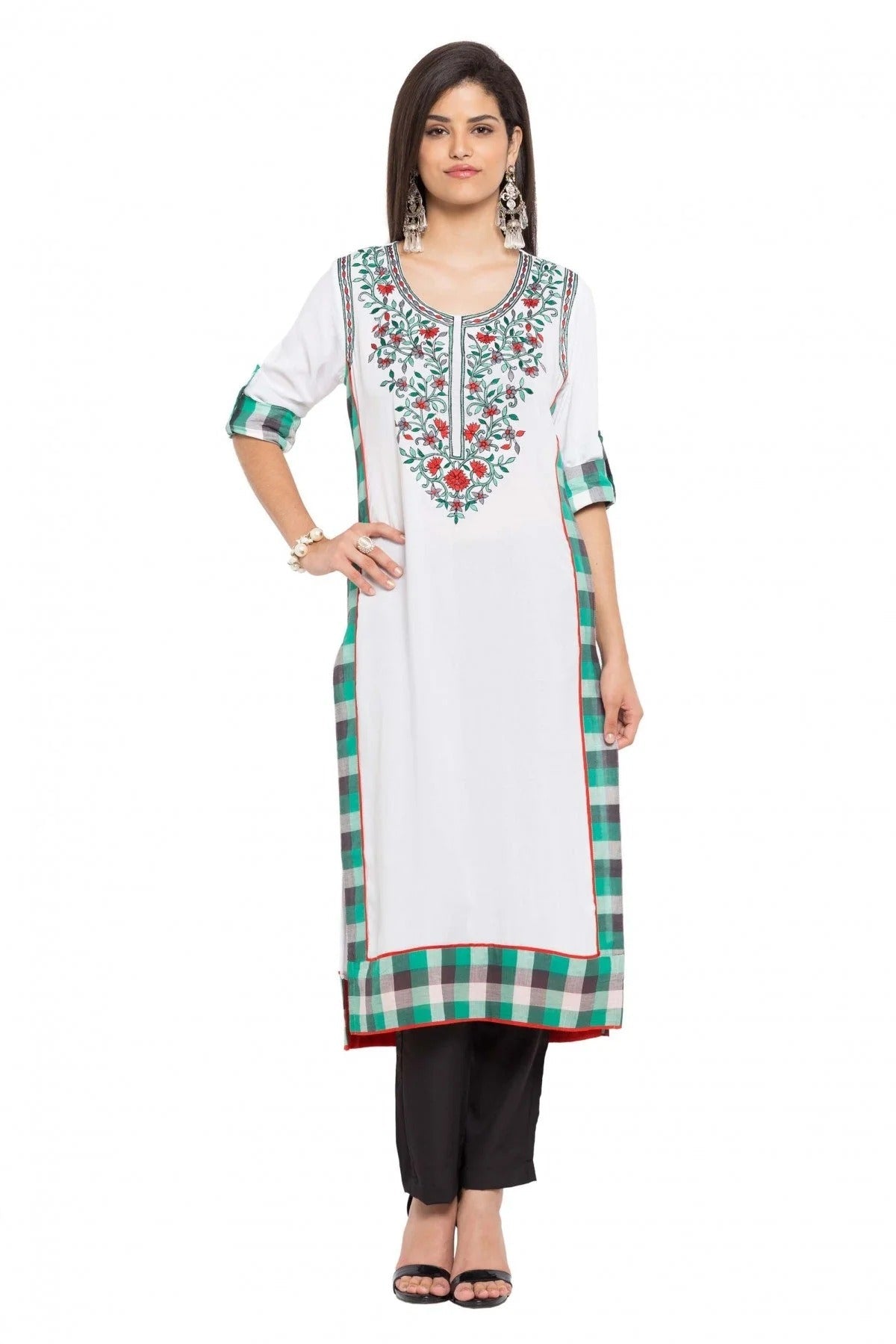 White Colour Plus Size Cotton Kurti KR1070426