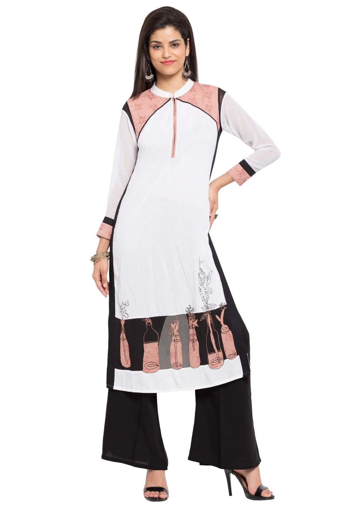 White Colour Plus Size Cotton Kurti KR1070429