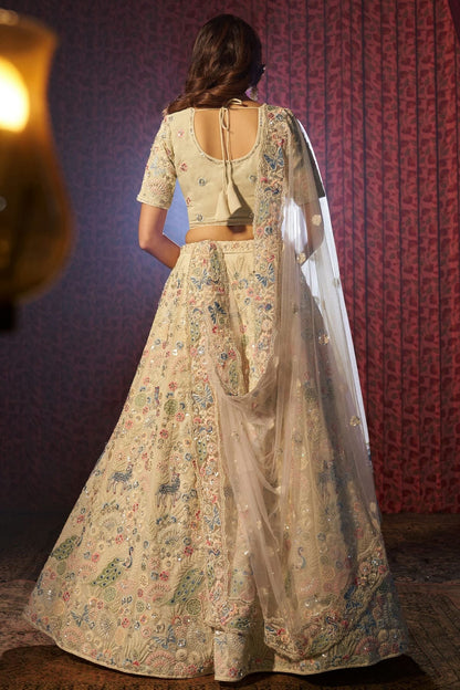 White Colour Semi Stitched Georgette Lehenga Choli LC1080902 A