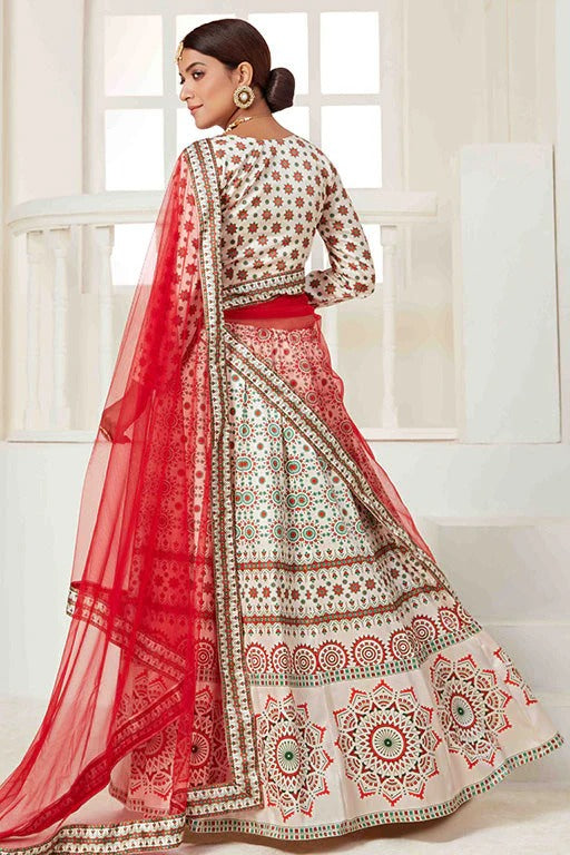 White Colour Silk Designer Lehenga Choli LC1240092 A