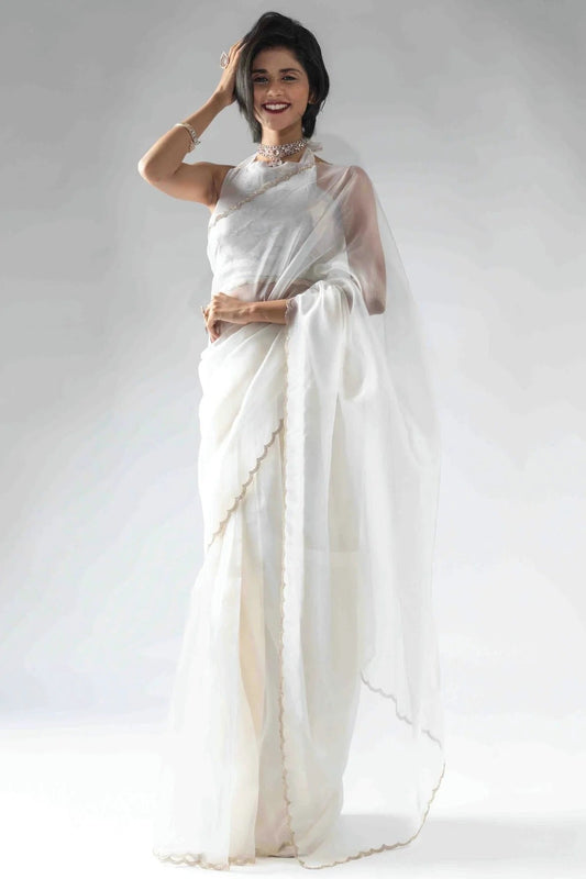 White Colour Tissue Silk Ready To Wear Saree SD1122050