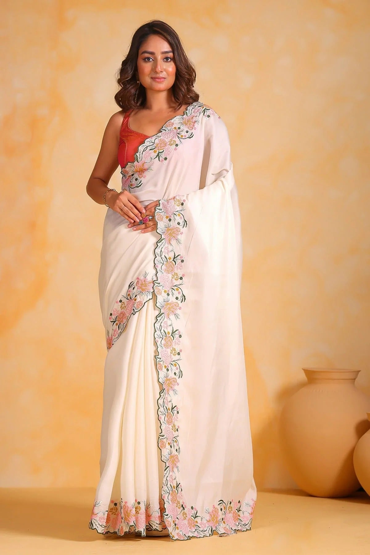 White Colour Tussar Silk Saree SD1110511