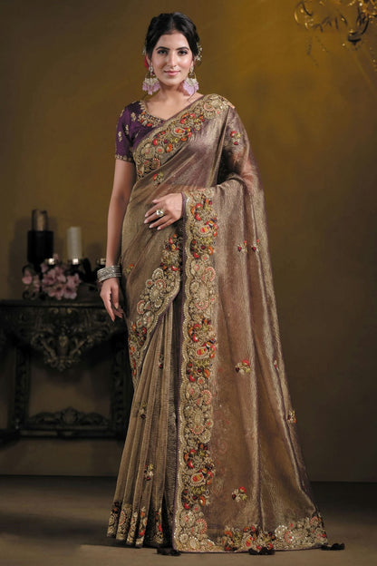 Wine Colour Banarasi Designer Saree SD1112598