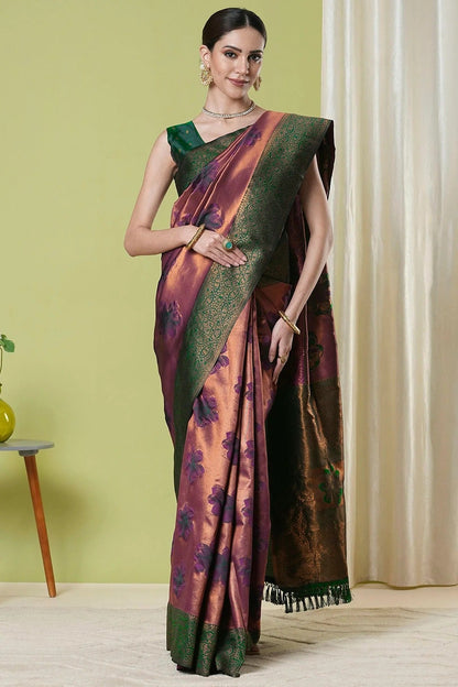 Wine Colour Banarasi Silk Traditional Saree SD1112637