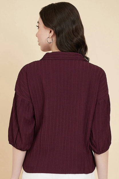 Wine Colour Boxy Readymade Top TP1110824 A