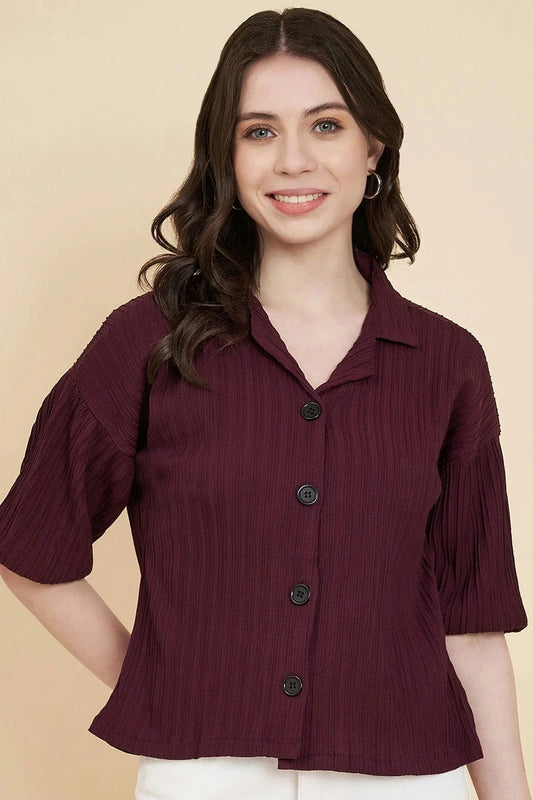 Wine Colour Boxy Readymade Top TP1110824