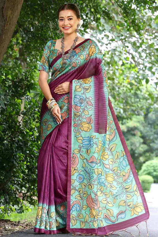 Wine Colour Cotton Silk Traditional Saree SD1260086