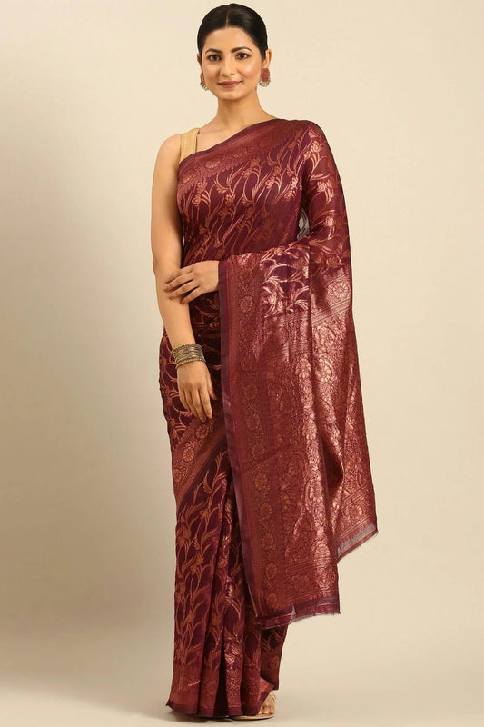 Wine Colour Cotton Traditional Saree SD1102528