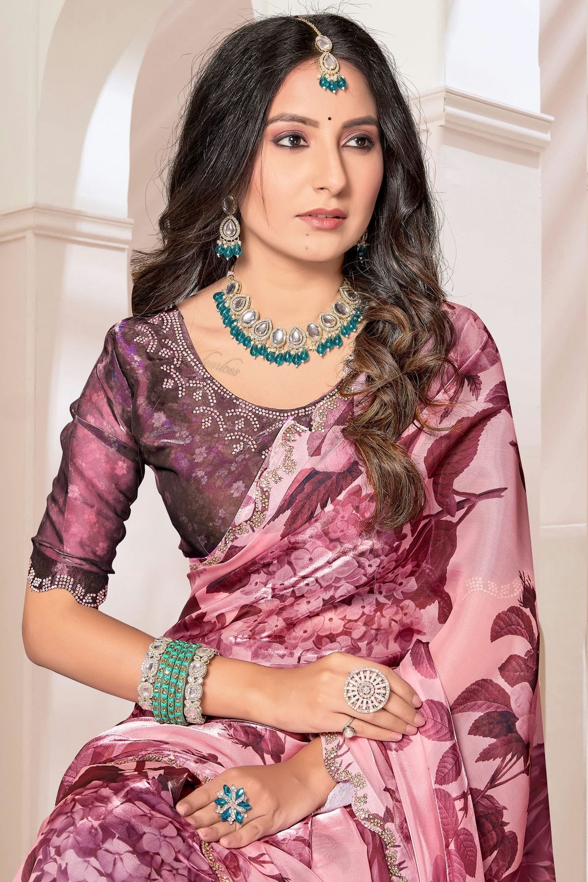 Wine Colour Organza Silk Designer Saree SD1121861 A