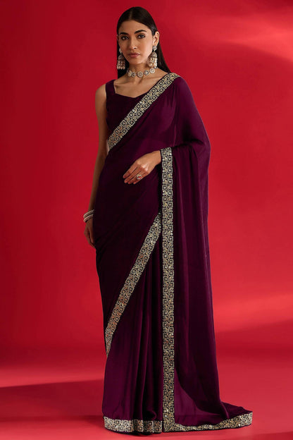 Wine Colour Rangoli Silk Printed Saree