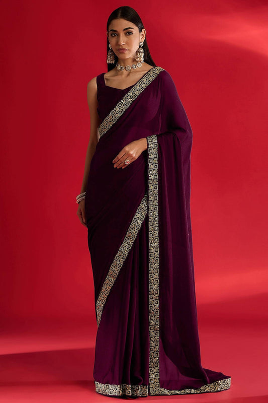 Wine Colour Rangoli Silk Printed Saree