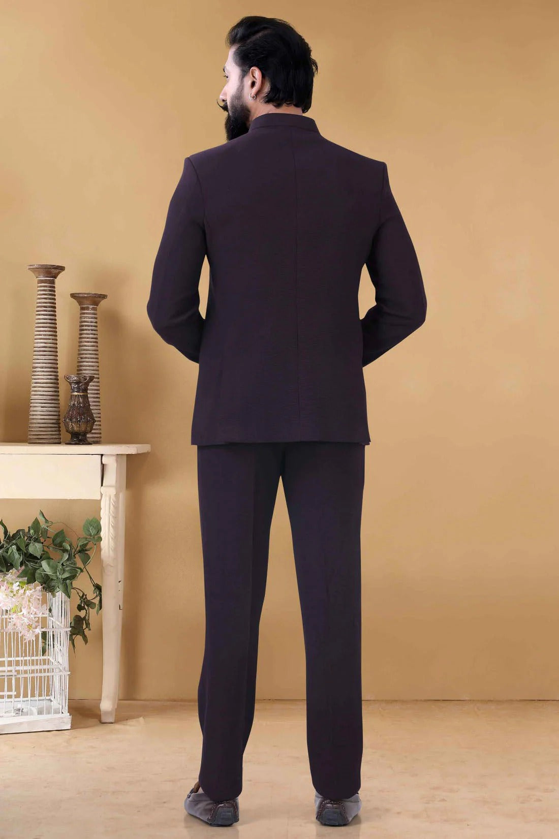 Wine Colour Rayon Jodhpuri Suit SH1130013 A