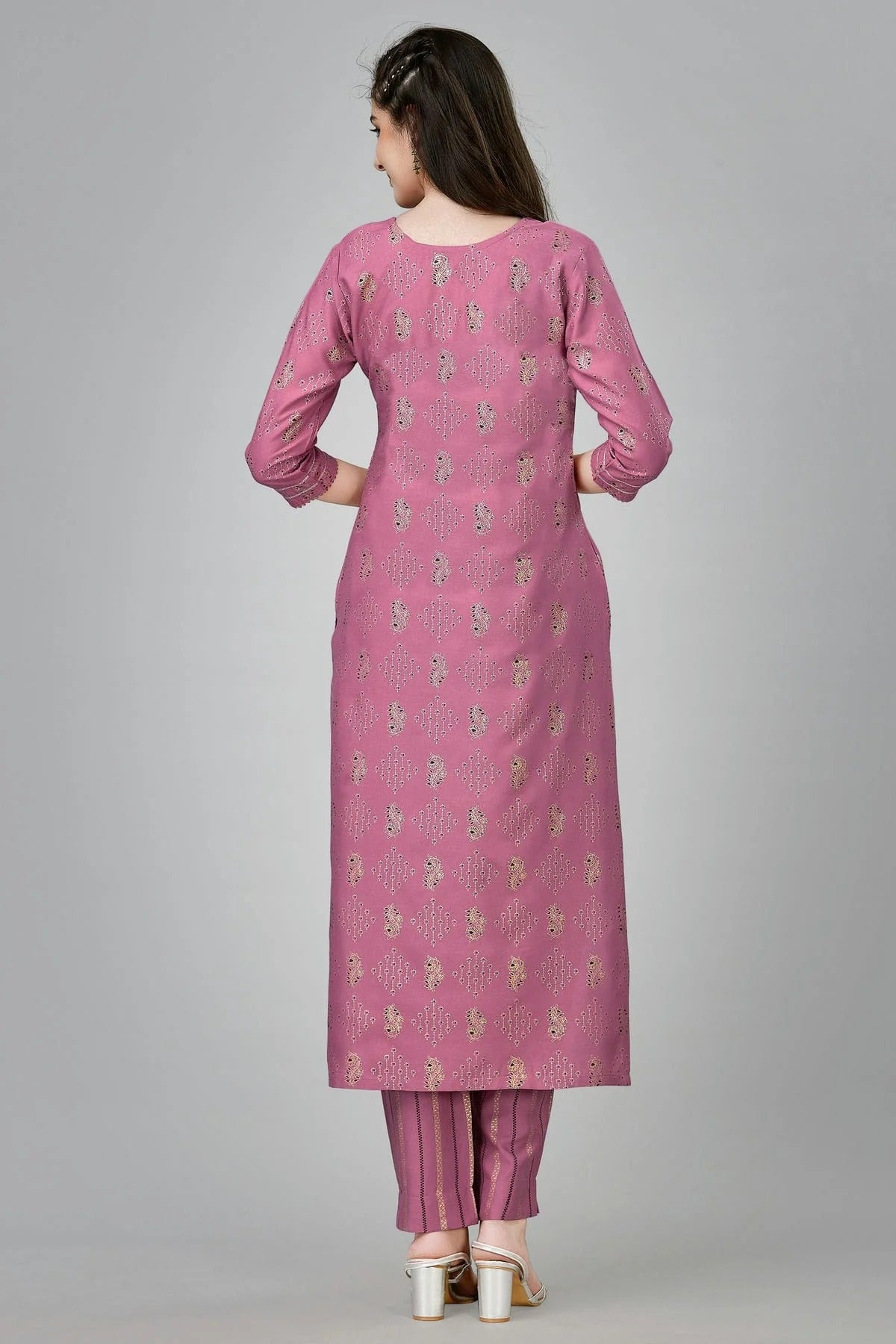 Wine Colour Rayon Kurta And Pant Set KR1111319 A