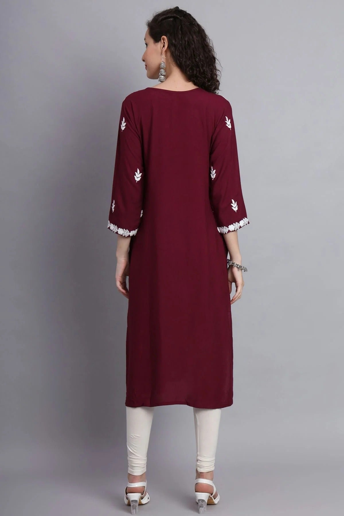 Wine Colour Rayon Kurti KR1111148 A