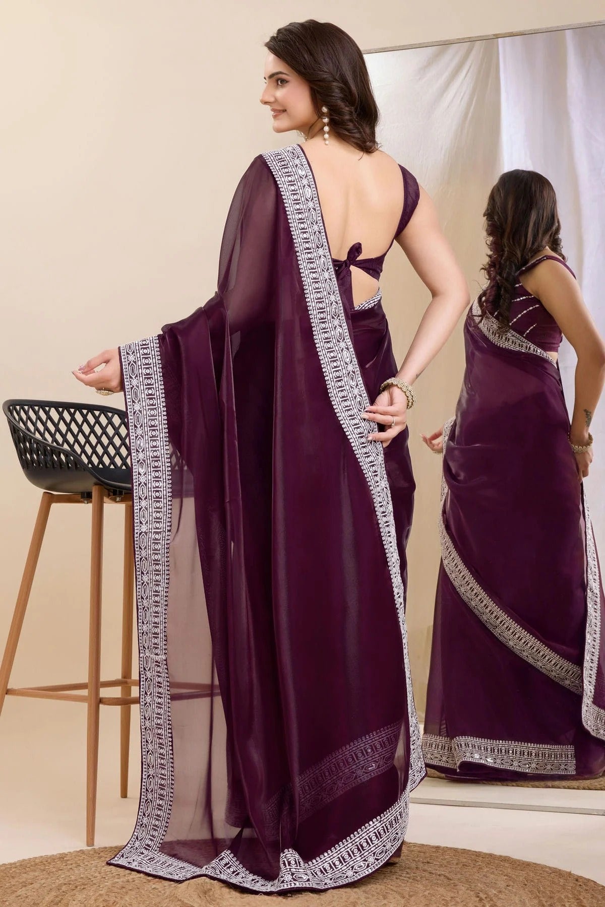 Wine Colour Silk Saree SD1110231 A
