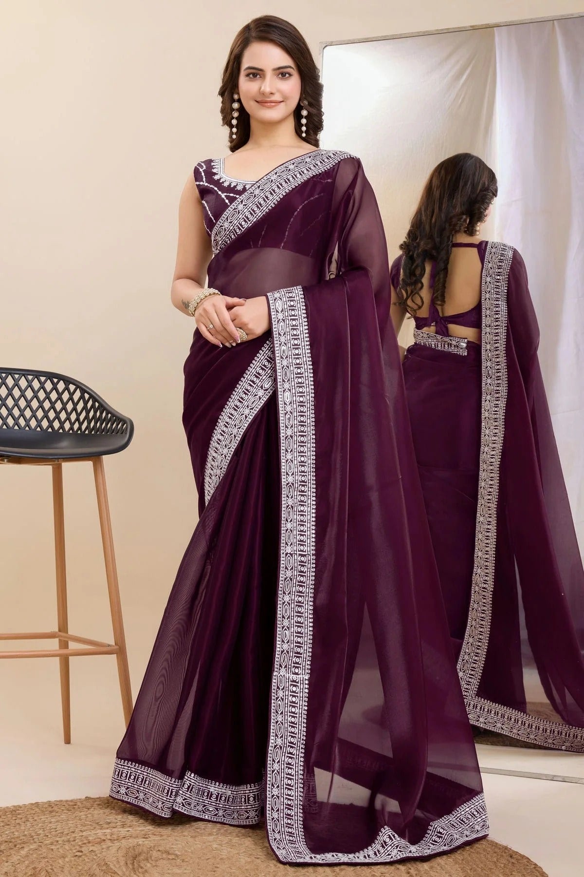 Wine Colour Silk Saree SD1110231