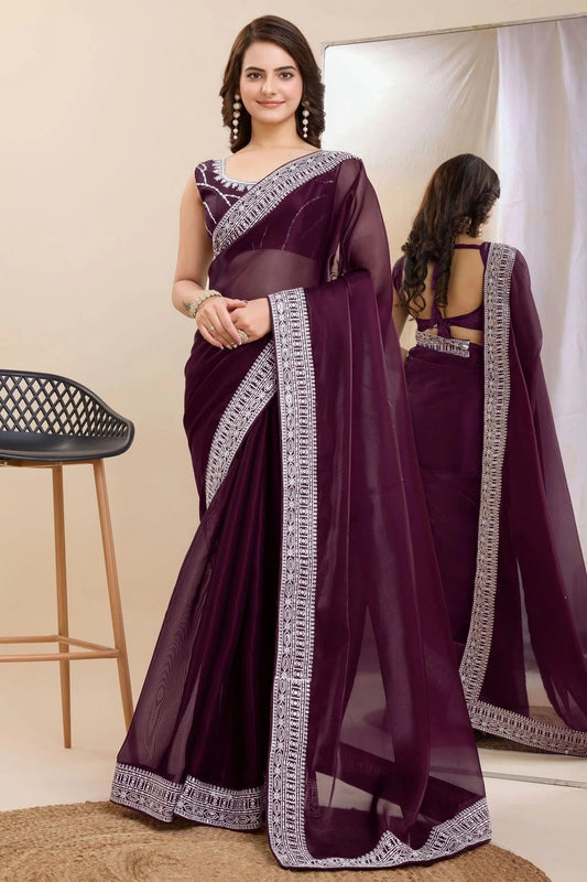 Wine Colour Silk Saree SD1110231