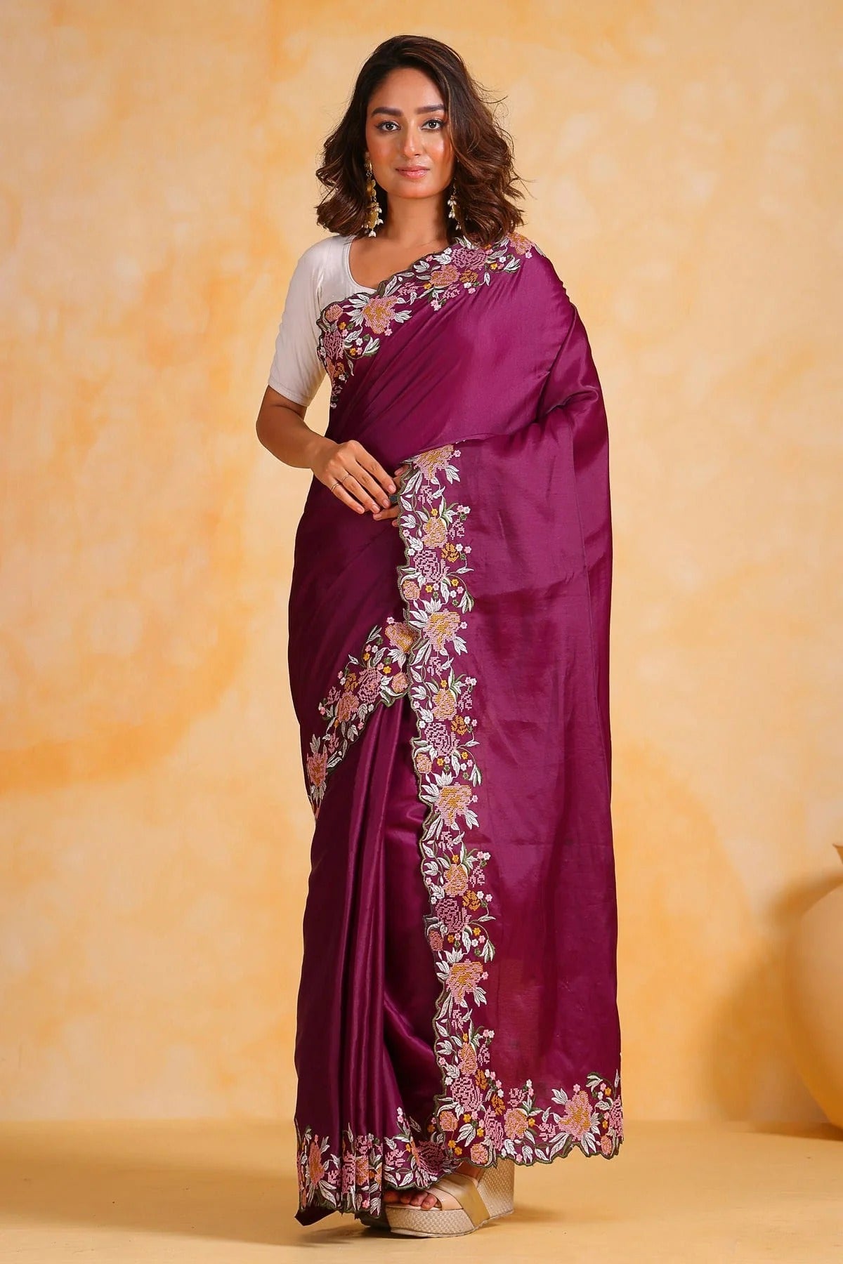Wine Colour Tussar Silk Saree SD1110512