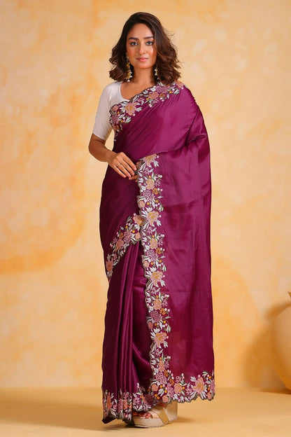 Wine Colour Tussar Silk Saree SD1110512