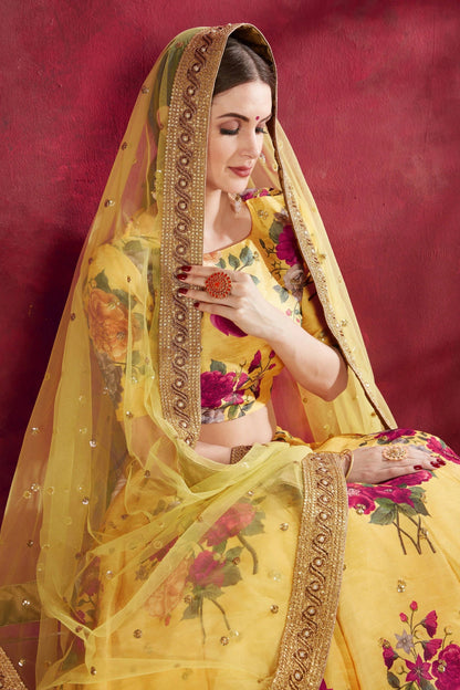 Yellow Banglori Silk Designer Lehenga Choli LC1010141 B