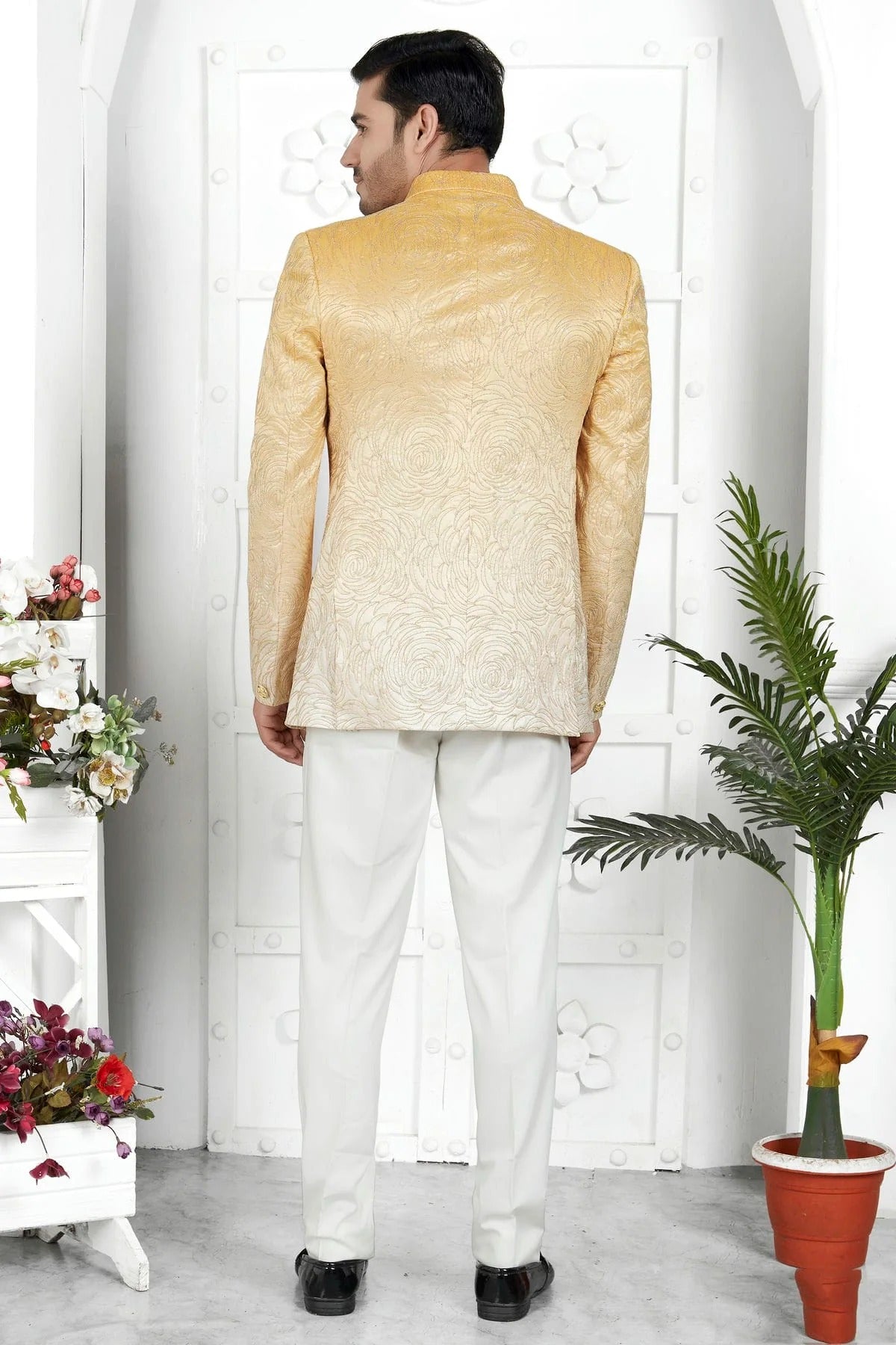 Yellow Colour Art Silk Jodhpuri Jacket JP1230110 B