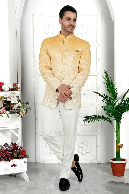Yellow Colour Art Silk Jodhpuri Jacket JP1230110